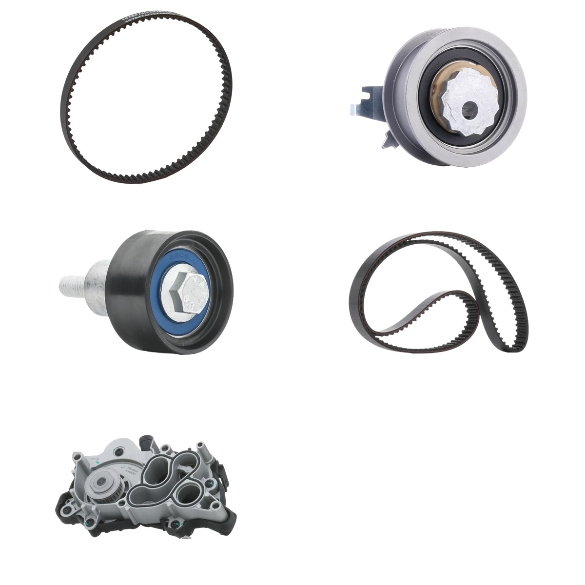 RIDEX 3096W0688: Bomba de água + kit de correia dentada Termóstato montado na bomba de água, com parafusos, com jogo de parafusos