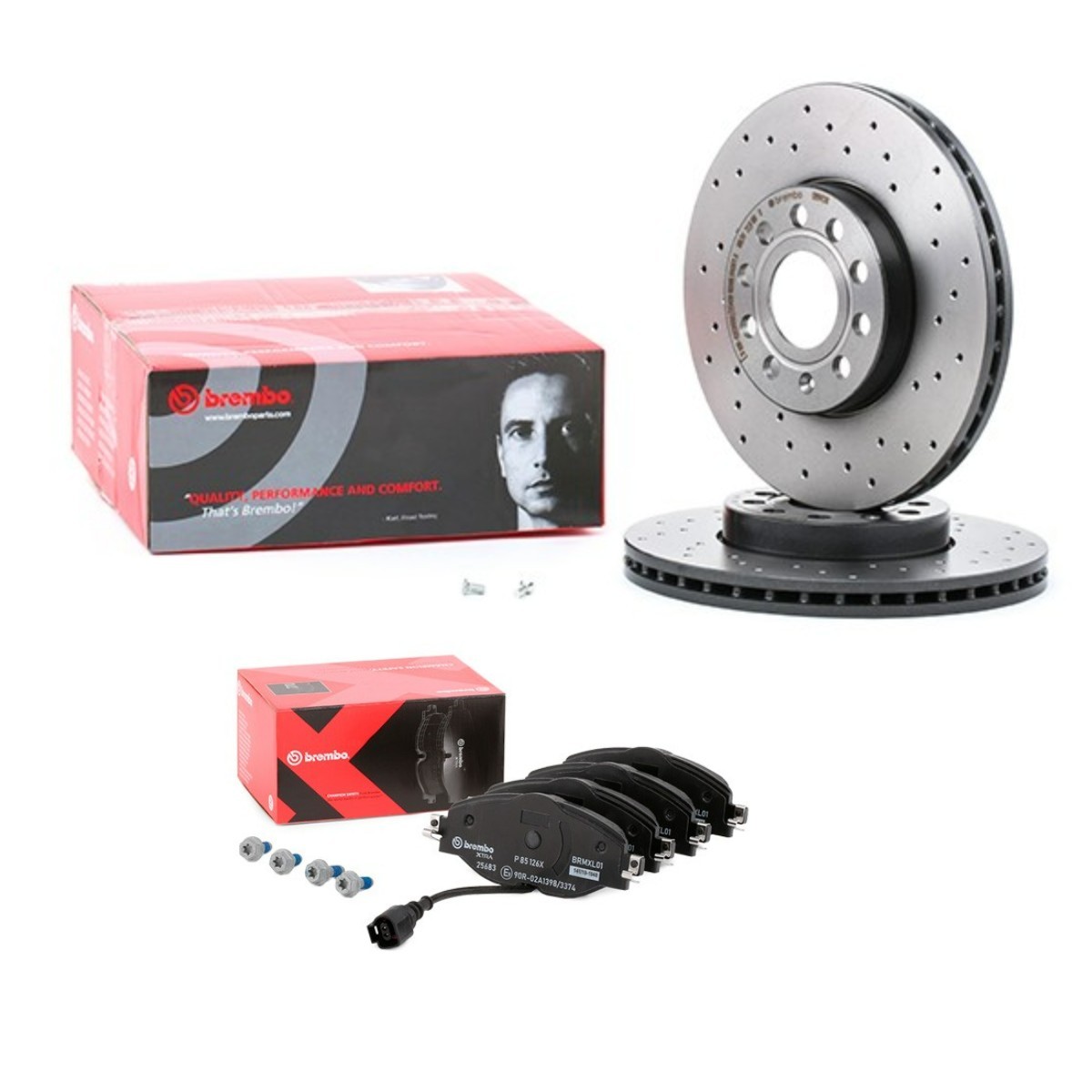 BREMBO BRB3405N0050: Bremsscheiben und -beläge Ø: 288mm, gelocht/innenbel. Xtra