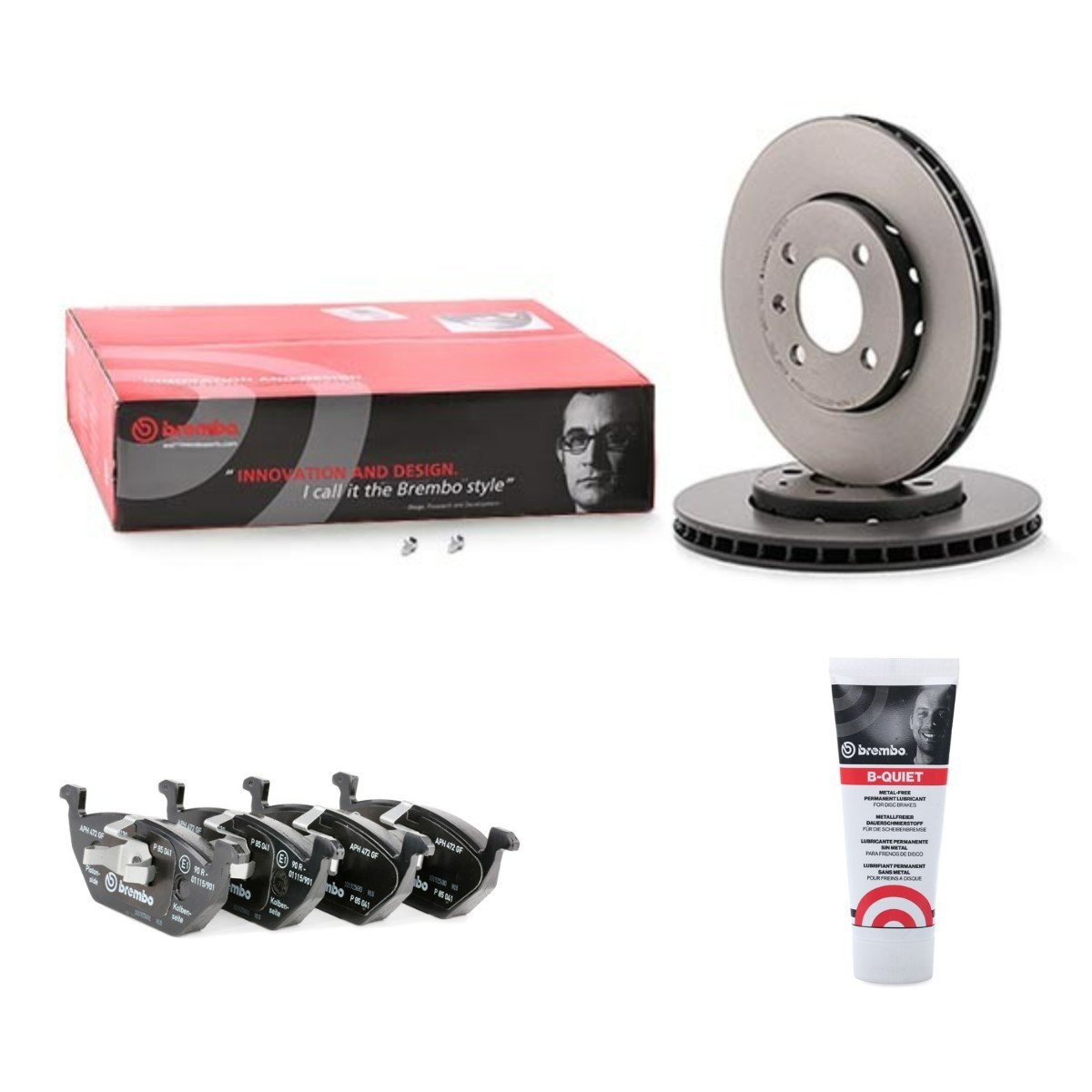 BREMBO BRB3405N0176: Remschijven en blokken Ø: 256mm, interne ventilatie Prime