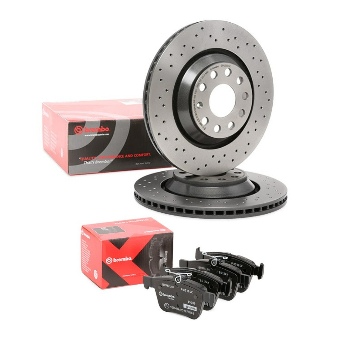 BREMBO BRB3405N0222: Bremžu komplekts, Disku bremzes Ø: 310mm, ar caurumiem/iekš. vent. Xtra
