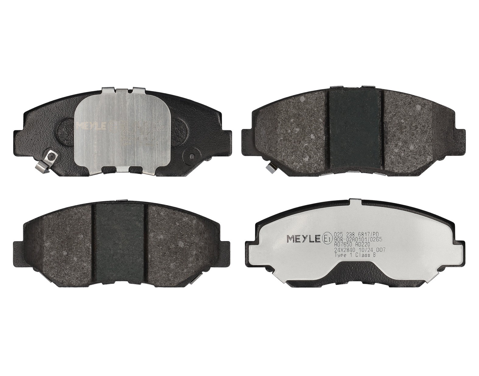 MEYLE 025 238 6817/PD: Bromsbelägg MEYLE-PD: Advanced performance and design. framaxel, Anti-skrik-plåt
