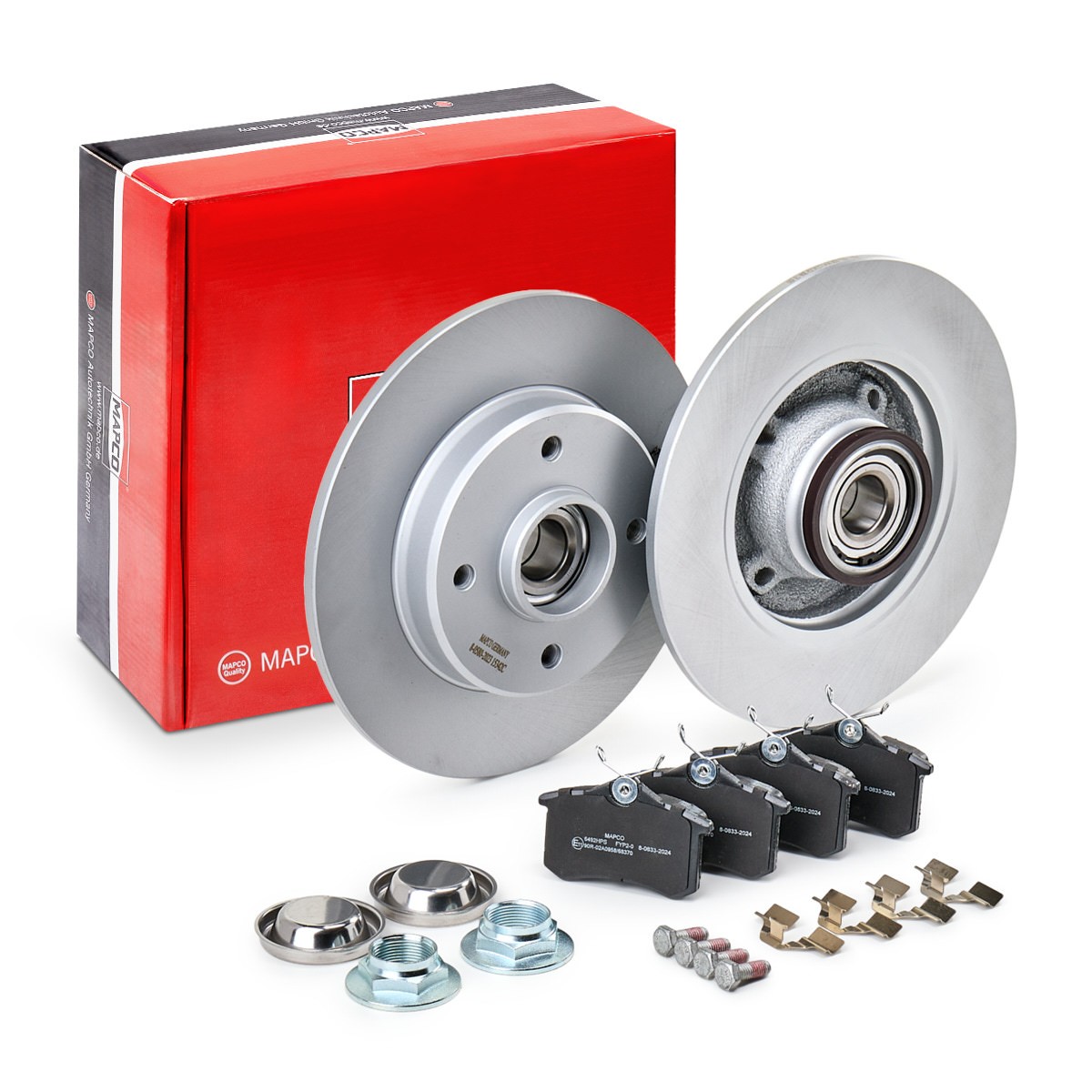 MAPCO 47202HPS: Bromssats, skivbroms Bakaxel, Ø: 249mm, full, med hjullager, med ABS-sensorring, med bromsoksskruvar