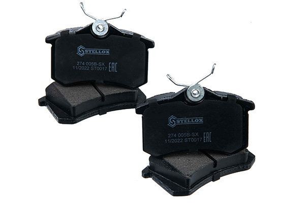 STELLOX 1629 000B-SX: Plaquettes de frein Essieu arrière, avec tôle anti-bruit