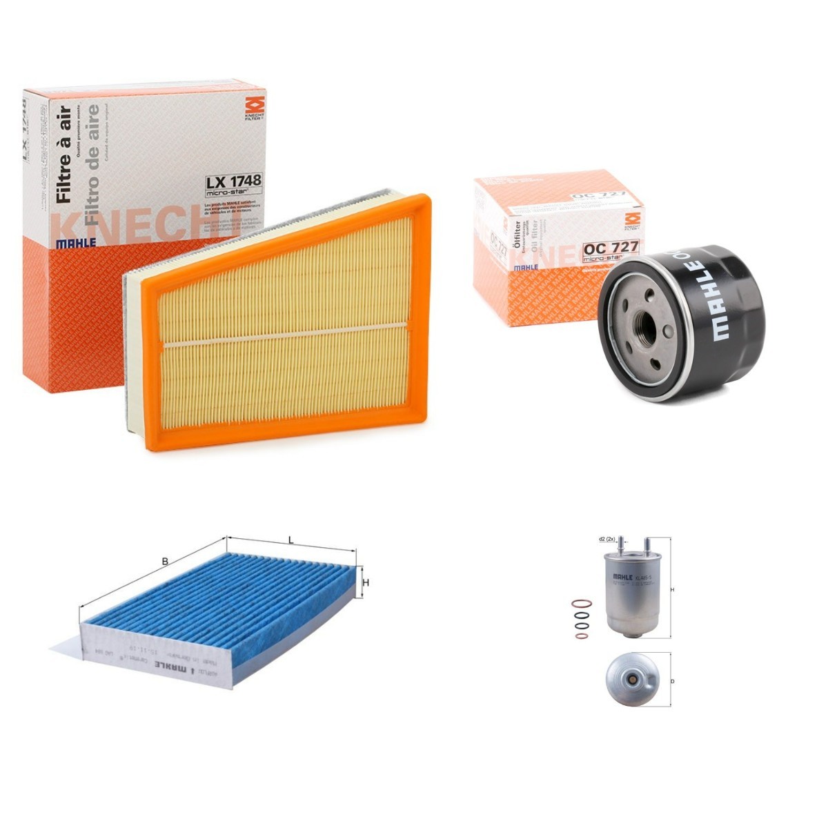 MAHLE MHL4055N0030: Filterset