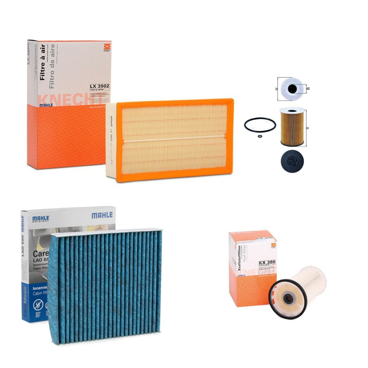 MAHLE MHL4055N0035: Filterset