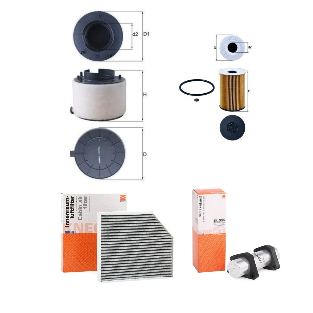 MAHLE MHL4055N0071: Filterset