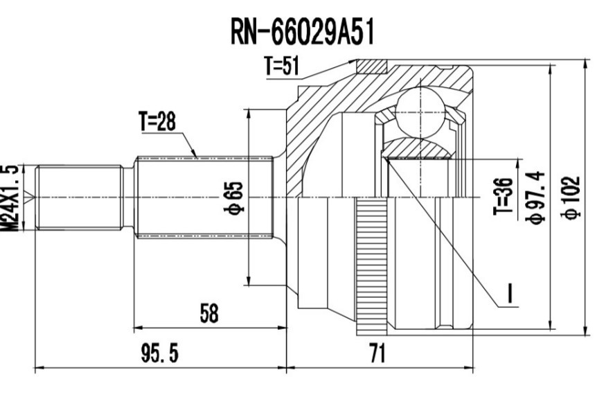 PROCARO 77-OP-900 Gelenksatz, Antriebswelle vorne, radseitig
