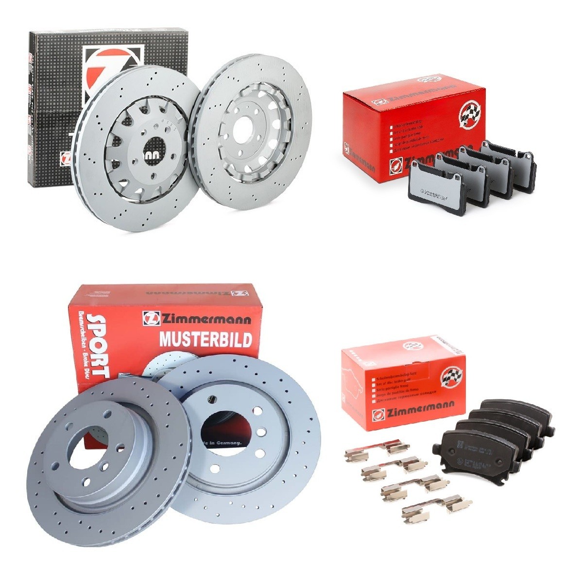 ZIMMERMANN ZMN3405N0001: Remschijven en blokken Ø: 370, 310mm, Geventileerd, Geperforeerd, tweedelige remschijf, zwevende remschijf, Aluminium remschijfkop, Buiten geventileerd