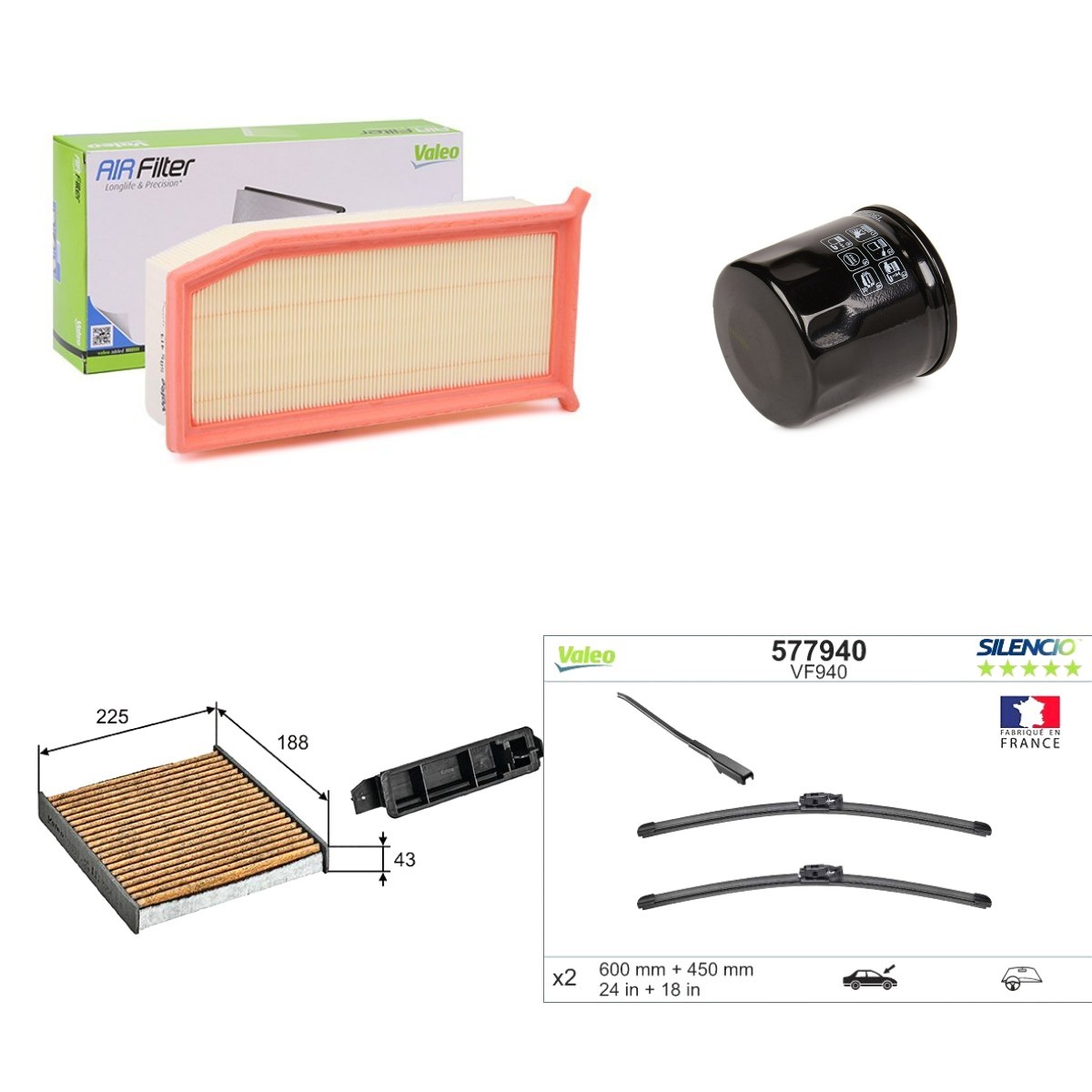 VALEO VAL4682SK036: Onderhoudspakket SILENCIO FLAT BLADE SET