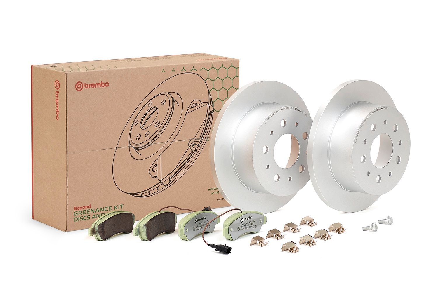 BREMBO KT 10 005: Disques et plaquettes de freins BEYOND LINE - Greenance Ø: 280mm, plein, avec tôle anti-bruit, avec vis d'étrier de frein