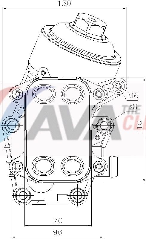 AVA COOLING SYSTEMS VN3467H: Chladič motorového oleja ** CLEVER FIT ** s telesom olejového filtra, s tesneniami, s filtrom