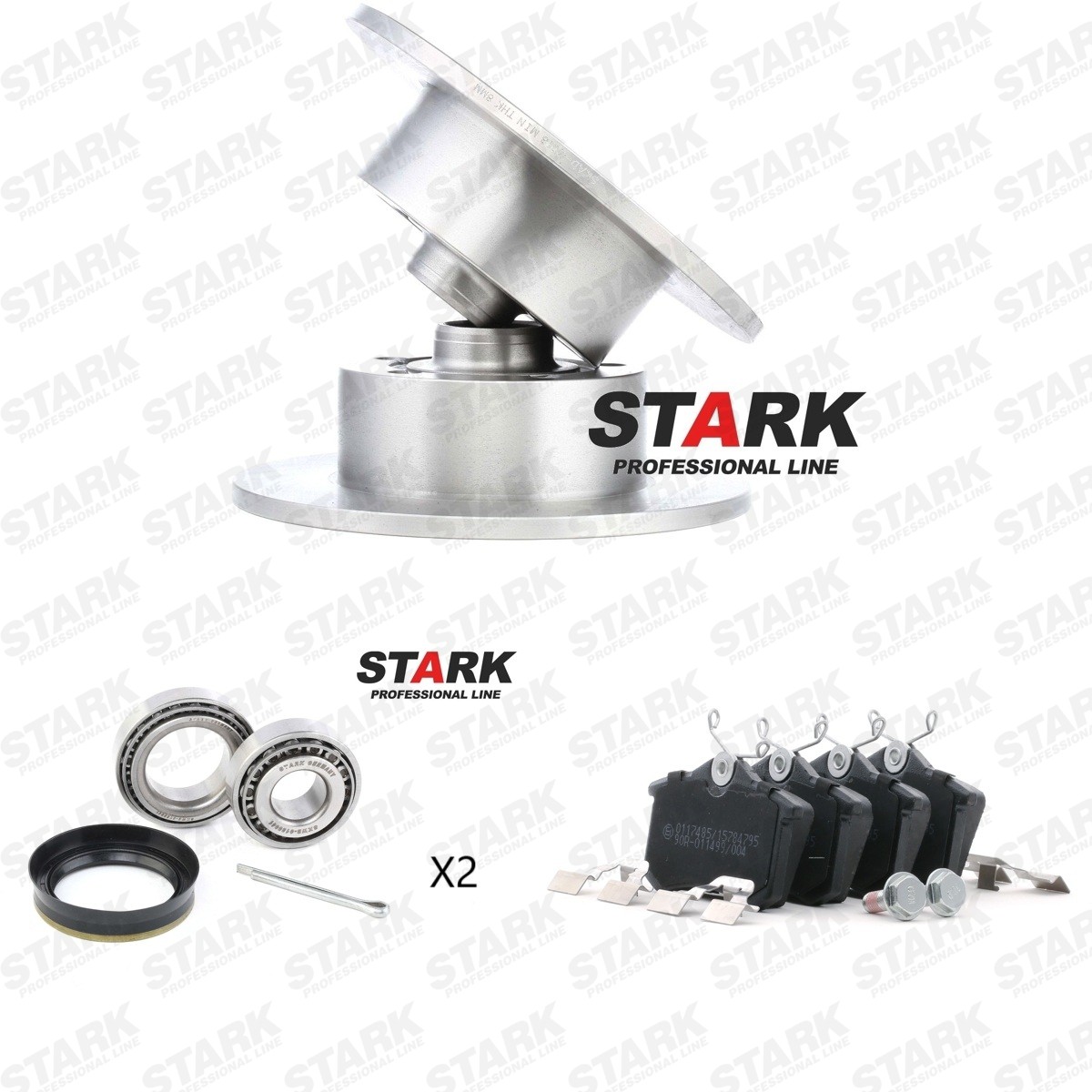 STARK SKBK-10993395: Jarrupalasarja, levyjarru Taka-akseli, Ø: 245mm, täysi, Pyöränlaakerilla