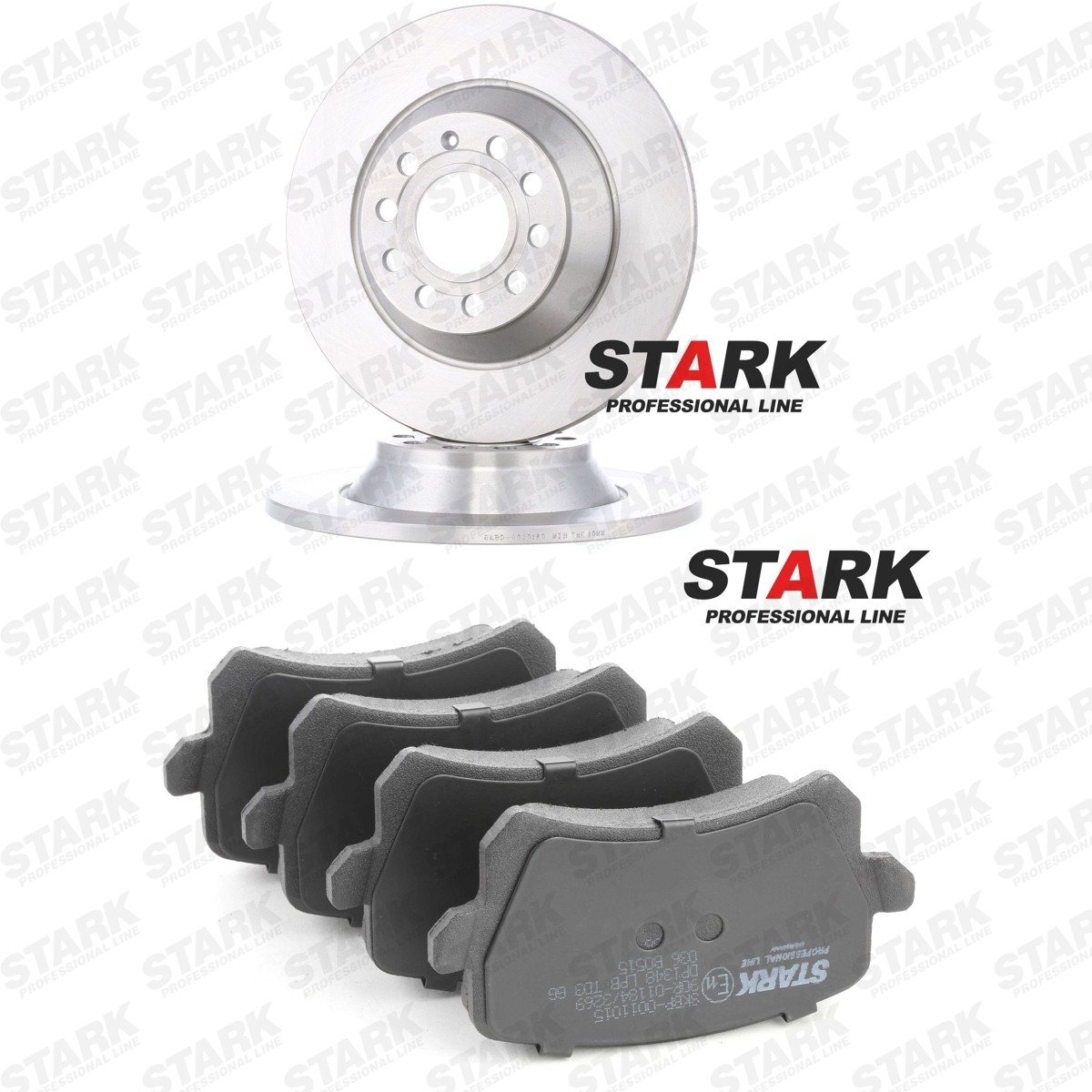 STARK SKBK-10993415: Bromssats, skivbroms Bakaxel, Ø: 302mm, full, Anti-skrik-plåt