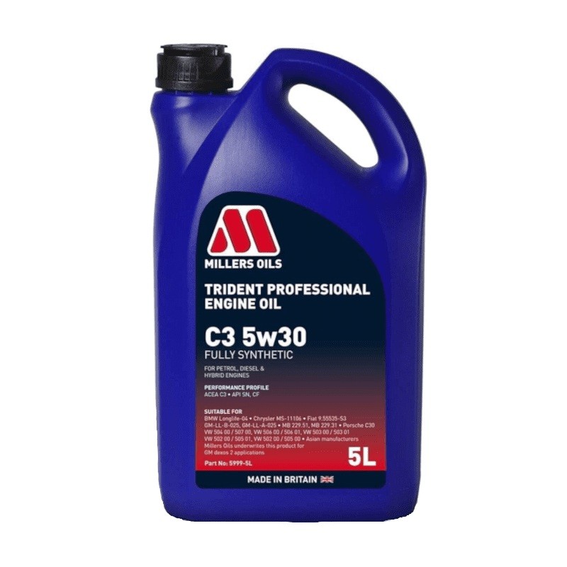 MILLERS OILS 5999-5: Huile moteur 5I, 5W-30 Trident Professional, C3