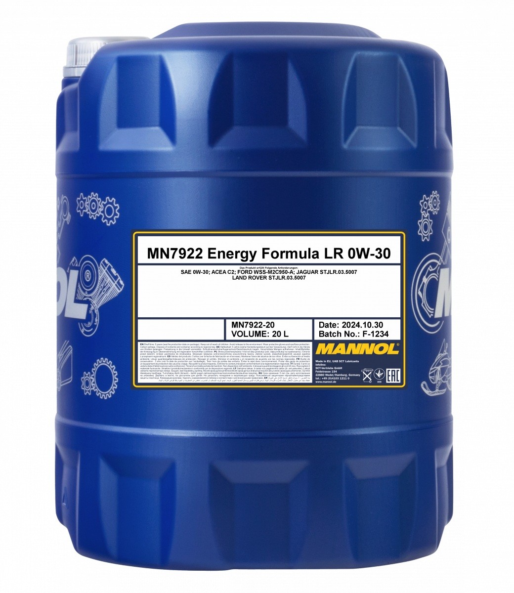 MANNOL MN7922-20: Motorový olej 20l, 0W-30 Energy, Formula LR