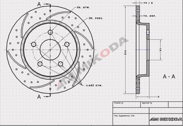 MIKODA 0203S: Disco de freno Ø: 239mm, perforado/ventil. int., Ø: 239mm GT