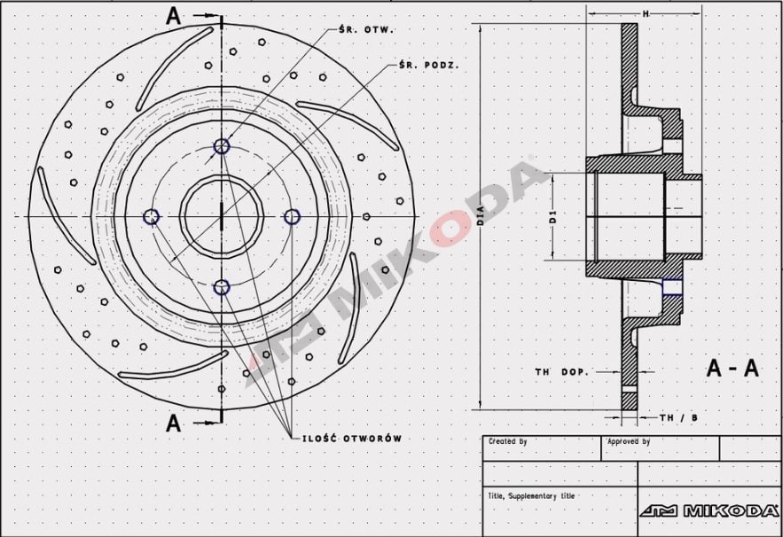 MIKODA 0241S: Tarcza hamulcowa Ø: 226[mm], szczelinowy/perforowany, Ø: 226[mm] GT