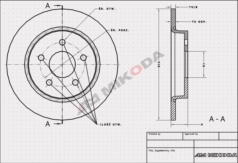 MIKODA 0268: Bremseskive Ø: 245,0mm, fuldstændigt, Ø: 245,0mm