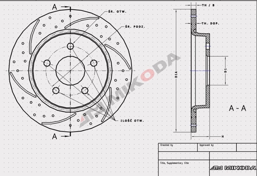 MIKODA 0268S: Bremseskive Ø: 245,0mm, slidset/perforeret, Ø: 245,0mm GT