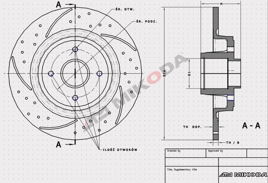 MIKODA 0567LS: Bremsscheibe Ø: 249mm, geschlitzt/gelocht, Ø: 249mm