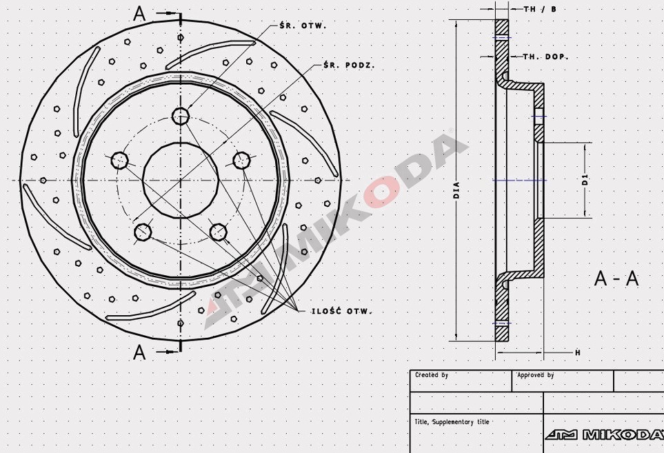 MIKODA GT 1155S Bremsscheibe Ø: 258mm, geschlitzt/gelocht, Ø: 258mm