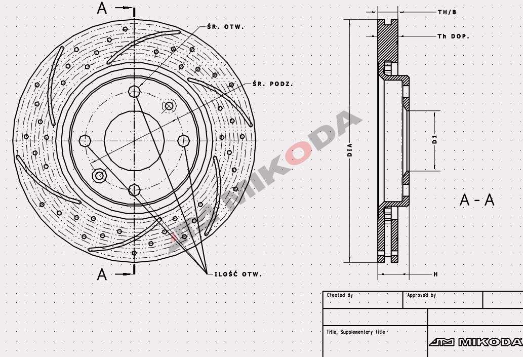 MIKODA 1665S: Bremžu diski Ø: 321mm, ar spraugām/caurumiem, Ø: 321mm GT