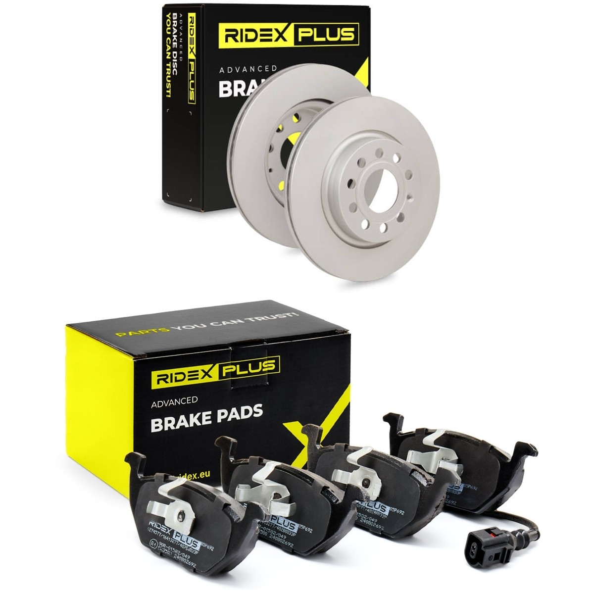 RIDEX PLUS 3405B0008P: Zestaw do hamulców, hamulce tarczowe Oś przednia, Ø: 280[mm], wentylowany