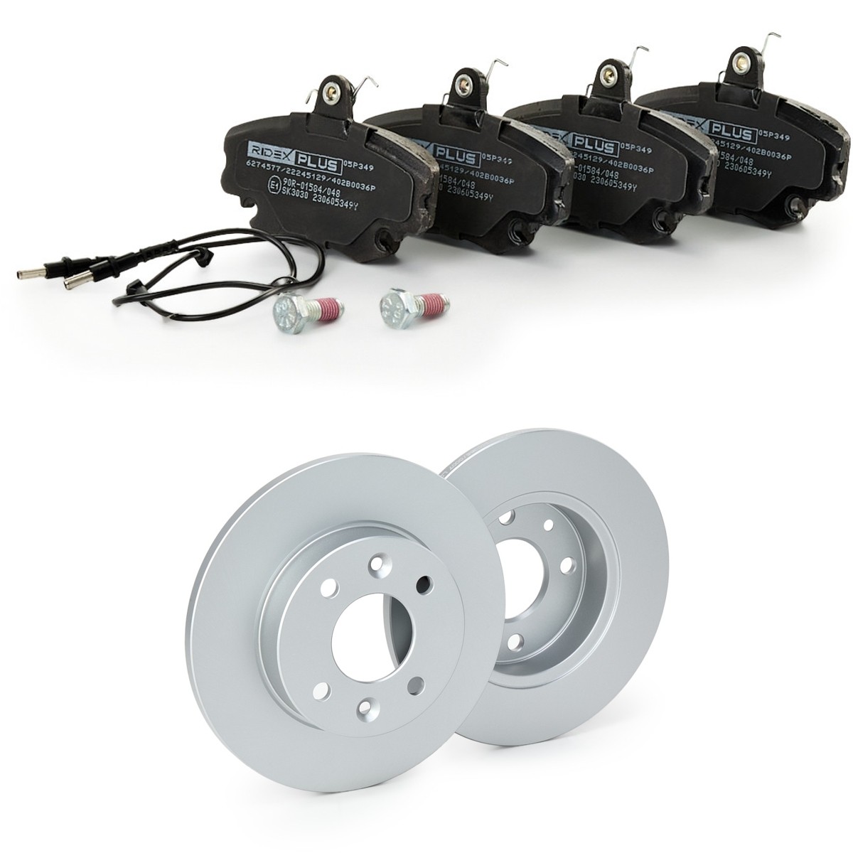 RIDEX PLUS 3405B0095P: Bromssats, skivbroms framaxel, Ø: 238mm, full