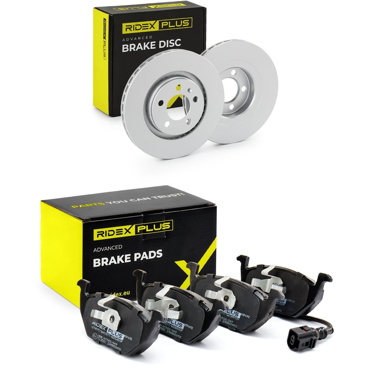 RIDEX PLUS 3405B0007P: Zestaw do hamulców, hamulce tarczowe Oś przednia, Ø: 280[mm], wentylowany