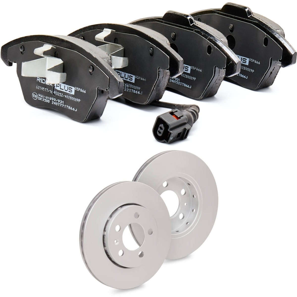 RIDEX PLUS 3405B0857P: Remschijven en blokken Vooras, Ø: 255,8mm, Geventileerd, Met schroeven