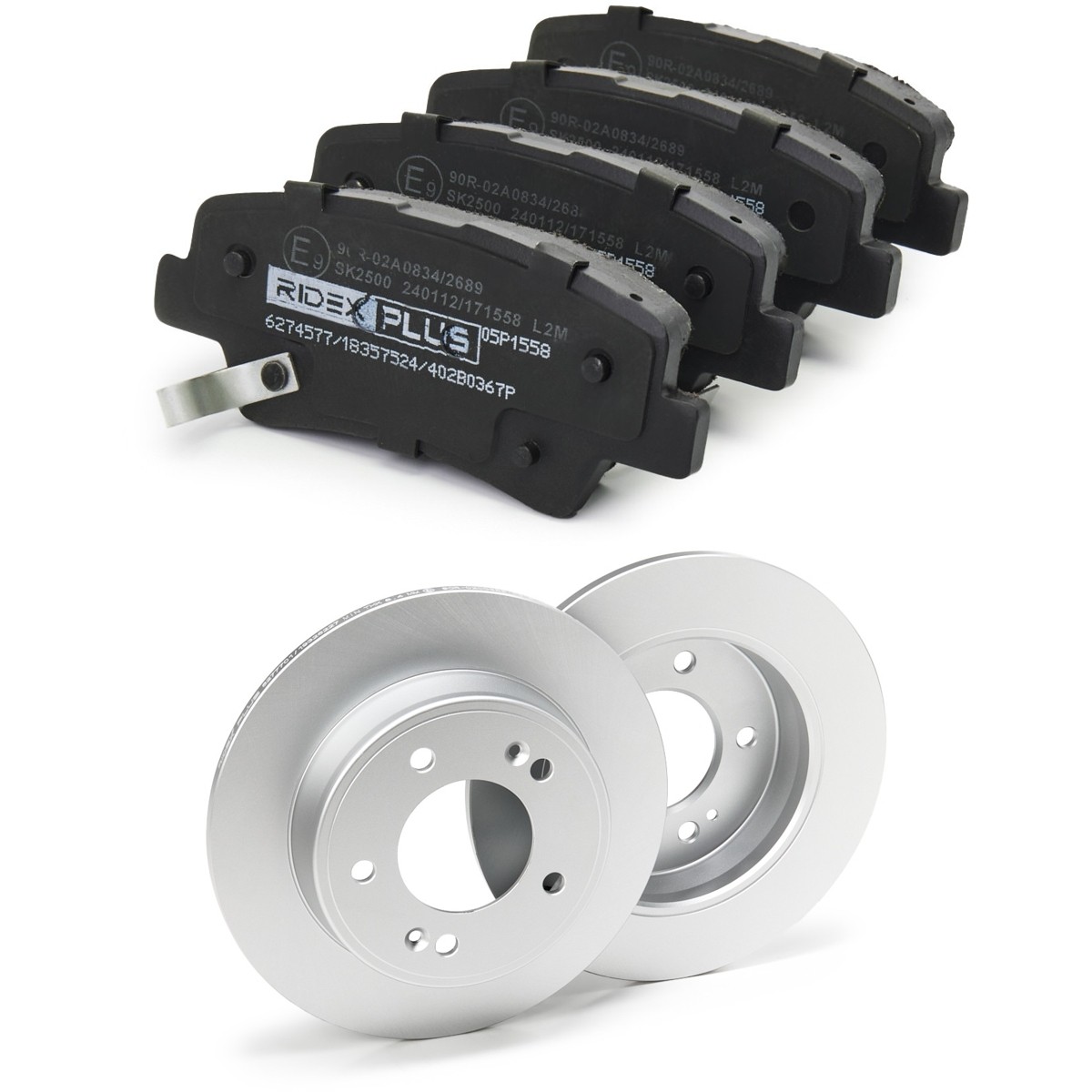 RIDEX PLUS 3405B0414P: Bremžu komplekts, Disku bremzes Aizmugurējais tilts, Ø: 262mm, pilnīgi