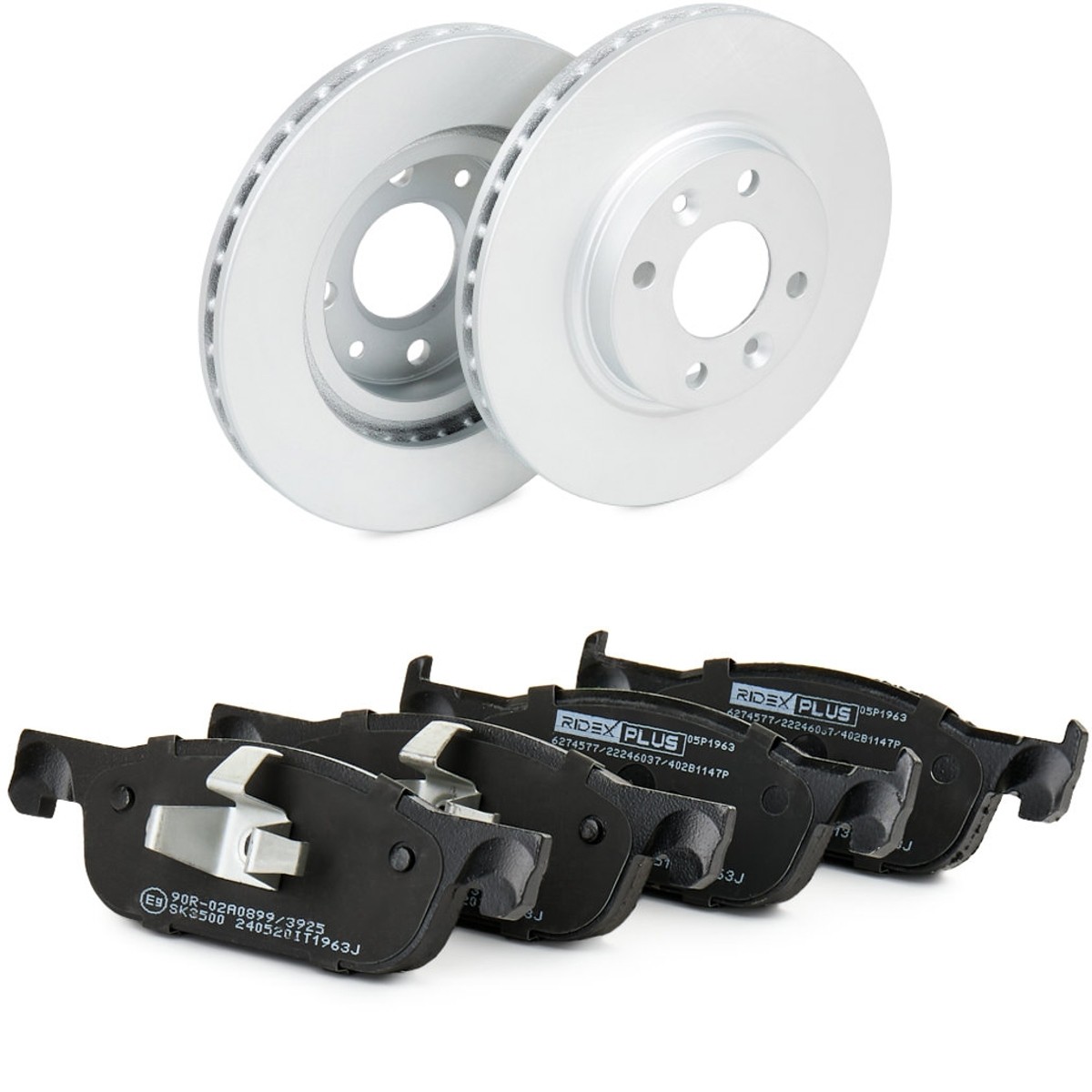 RIDEX PLUS 3405B1006P: Disques et plaquettes de freins Essieu avant, Ø: 258mm, ventilé de l'intérieur