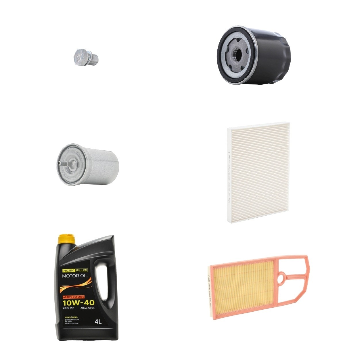 RIDEX PLUS 100374T0254P: Ölwechsel-Set mit Motoröl