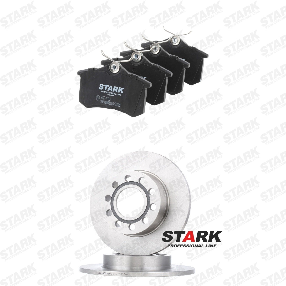 STARK SKBK-10993438: Zestaw do hamulców, hamulce tarczowe Oś tylna, Ø: 244,7[mm], pełny, z podkładką wytłumiającą
