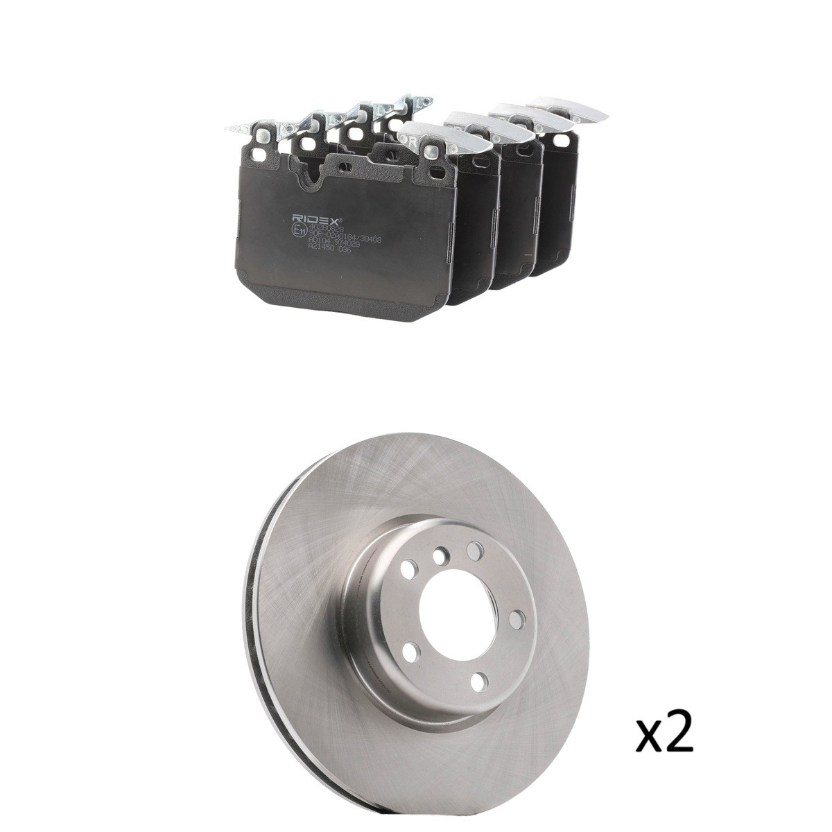RIDEX 3405B3463: Bremsscheiben und -beläge Vorderachse, Ø: 340mm, Belüftet