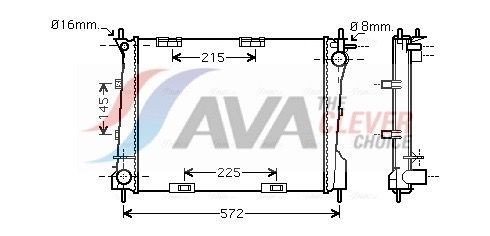 AVA COOLING SYSTEMS RT2372: Radiateur du moteur avec joints, sans cache, sans vase d'expansion