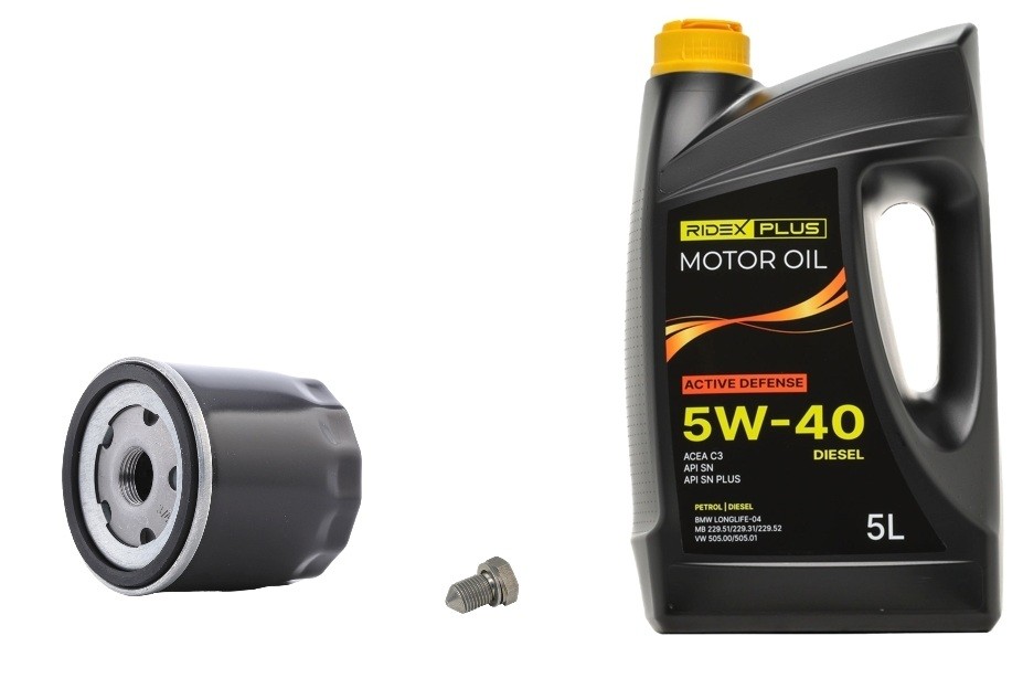 RIDEX PLUS 100374T0284P: Filtersats med motorolja