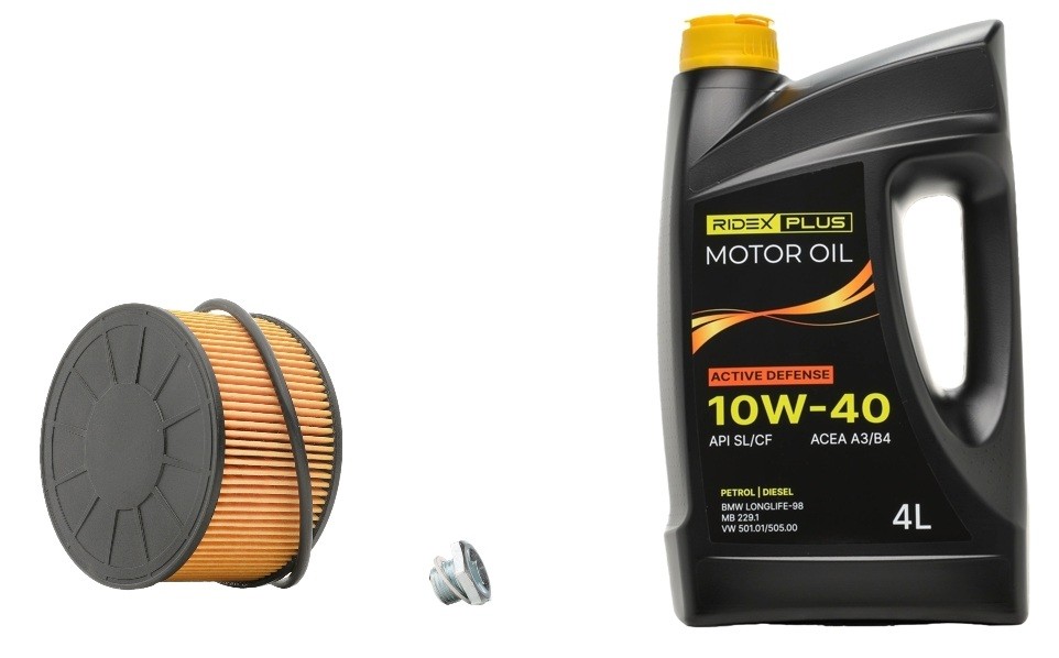 RIDEX PLUS 100374T0302P: Filterset met motorolie