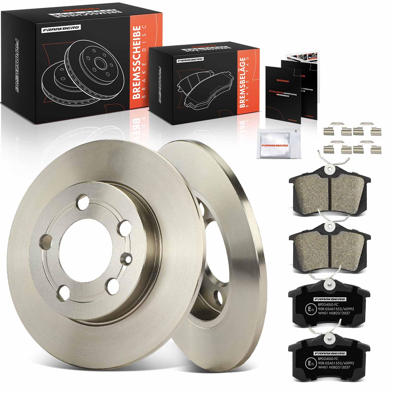 Frankberg 5481FB0033401: Disques et plaquettes de freins Essieu arrière, Ø: 238.9mm, plein