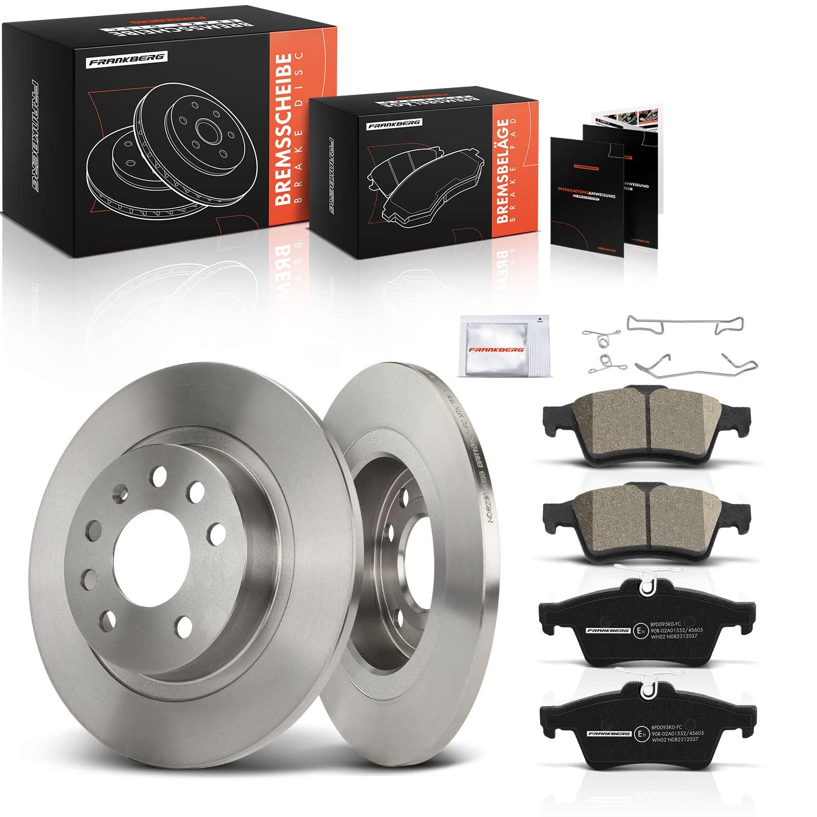 Frankberg 5481FB0033422: Kit de discos de freno y pastillas Eje trasero, Ø: 278mm, macizo