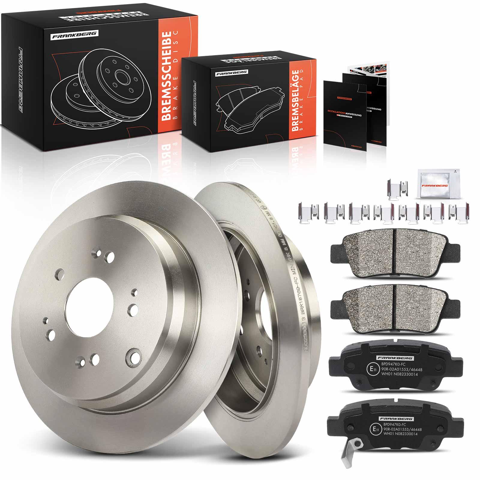 Frankberg 5481FB0033590: Disques et plaquettes de freins Essieu arrière, Ø: 301.8mm, plein