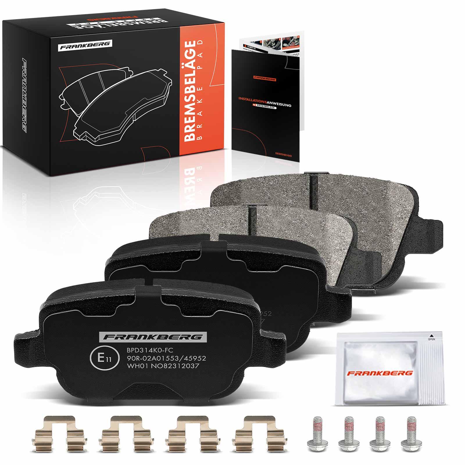 Frankberg 5481FB0029209: Juego de pastillas de freno eje trasero ambos lados, con tornillos vástago