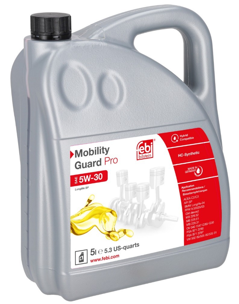 FEBI BILSTEIN 198693: Huile moteur Holset Turbo RECONDITIONNÉ 5I, 5W-30 Mobility Guard Pro, Longlife SP