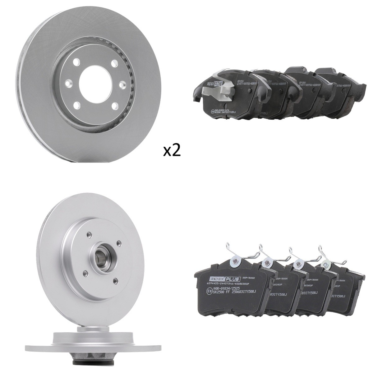 RIDEX PLUS 3405B1748P: Zestaw do hamulców, hamulce tarczowe