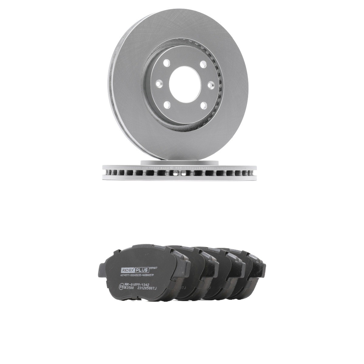 RIDEX PLUS 3405B0050P: Bremžu komplekts, Disku bremzes Priekšējais tilts, Ø: 283mm, ventilējams