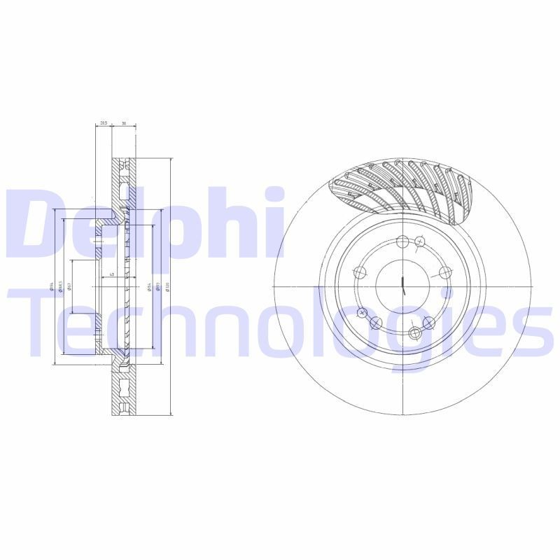 DELPHI BG2775: Disco de freno Ø: 320mm, ventilado, Ø: 320mm