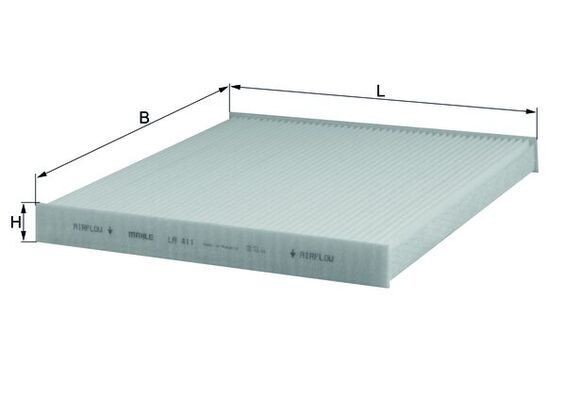 MAHLE LA 411: Interieurfilter Stoffilter