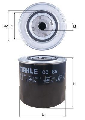 MAHLE OC 86: Oliefilter med en returløbs-stop-ventil