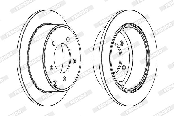 FERODO DDF060: Bremsscheibe Ø: 279mm, voll, Ø: 279mm, geölt, ohne Schrauben PREMIER