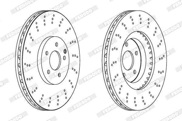 FERODO PREMIER DDF1560 Bremsscheibe Ø: 249mm, voll, Ø: 249mm, geölt, mit ABS-Sensorring